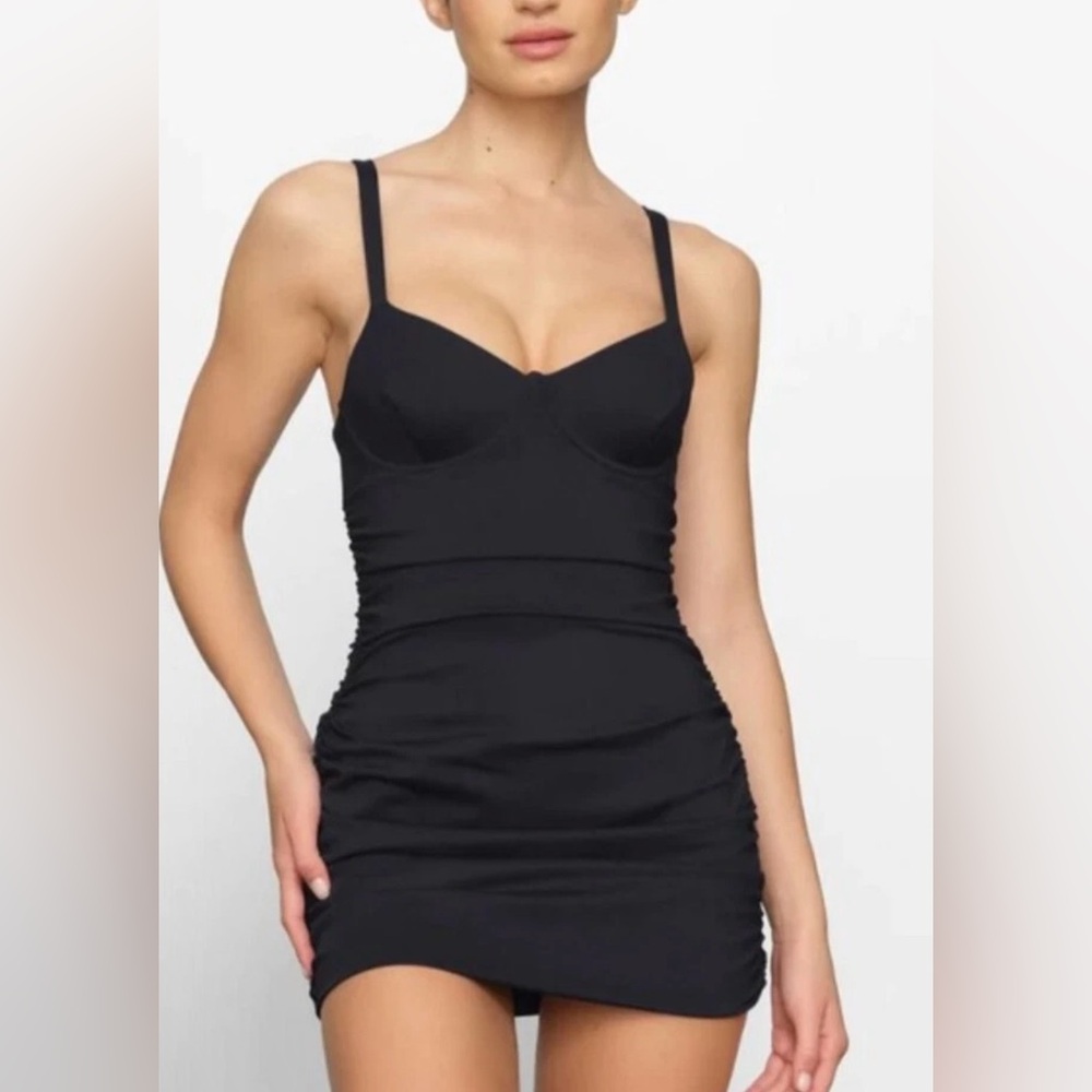 Skims Shaping Sculpting Swim Ruched One-Piece In Midnight Women’s Xs